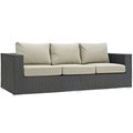 East End Imports Sojourn Outdoor Patio Sofa- Canvas Antique Beige EEI-1860-CHC-BEI